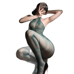 Body de Mujer Choco Ace con Diseño Jacquard de Serpiente, Malla Verde, Sexy, Verano 2025 - Product Image 4