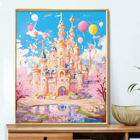 Peinture Diamant Moderne Minimaliste Encadrée DIY Château de Rêve Art Écologique 5D Point de Croix Petite Pièce Complète
