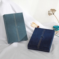 Boîtes à bijoux rectangulaires/carrées en carton de lin rétro avec fermeture à boucle et double bouton de fermeture, design luxueux