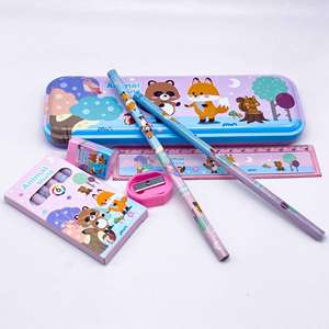 Set de Papelería Infantil con Diseño de Dibujos Animados, 7 Estilos de Empaque Personalizados y Logotipos, Bolígrafos Multifuncionales Ecológicos - Product Image 4