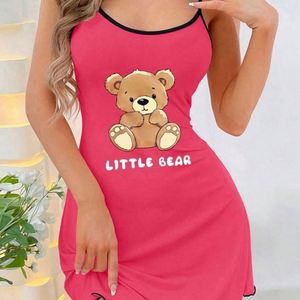 I-0551 Camisón de Verano para Mujer, Cintura Elástica, Chifón, Cómodo, Informal para el Hogar, Sexy, Estampado - Product Image 6