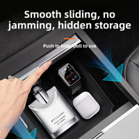 Organisateur de voiture double couche en silicone ABS avec 1 à 3 compartiments pour console centrale Tesla Model Y/YL/3, accessoire automobile
