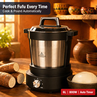Machine à piler le Fufu 6L, antiadhésive, électrique, automatique, 800W, pour la préparation de l'igname pilée, du manioc et du Banku, robot culinaire