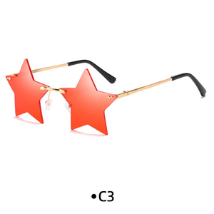 Gafas de Sol Retro Vintage con Forma de Estrella, Sin Montura, Coloridas, para Fiestas, Unisex, Protección UV, Accesorio de Moda - Product Image 1