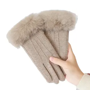 Großhandel Frauen Outdoor Radfahren Warme Touchscreen Woll handschuhe