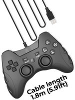 Nuevo Control de Juego con Cable para PC, Mando de Juego USB con Joystick para PS3, Mando de Juego con Doble Vibración para PC Windows X 8 10 11 IOS MAC Android