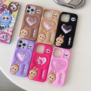 Vendita calda ragazze 3D carino in <span class=keywords><strong>Silicone</strong></span> cartone animato Labubu amore sabbie mobili pelle senso Smart <span class=keywords><strong>Cover</strong></span> per <span class=keywords><strong>Apple</strong></span> <span class=keywords><strong>iPhone</strong></span> 17 16 15 Pro Max - Product Image 3