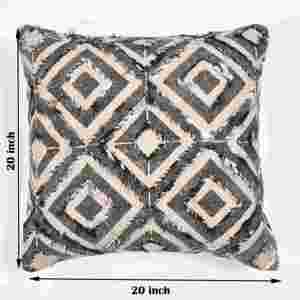 Type de nappe d'oreiller décorative Patchwork orné de perles Produit - Product Image 1