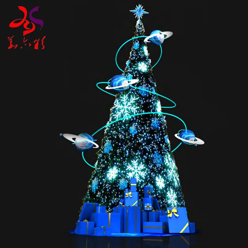 2023雪を歌うカスタム植毛装飾セット人工枝ディスプレイ大きな大きなRGBLED照明プログラミングクリスマスツリー