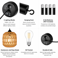 Luminaire suspendu en corde de papier tressée fait main, abat-jour artisanal, hauteur réglable, idéal pour les mariages - Vente chaude directe usine