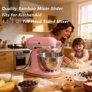 Glissière <span class=keywords><strong>de</strong></span> mixeur en bambou compatible avec les batteurs sur socle inclinable KitchenAid <span class=keywords><strong>de</strong></span> 4,5 à 5 pintes, accessoires <span class=keywords><strong>de</strong></span> tapis coulissant pour appareils électroménagers KitchenAid - Product Image 3