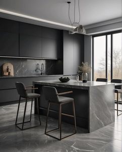 Baineng đồ nội thất nhà tùy chỉnh đồ nội thất nhà bếp Tủ thiết kế hiện đại sang trọng thép không gỉ hiện đại tủ bếp - Product Image 1