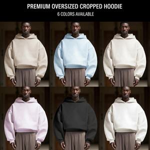 Custom Embroidery French Terry <strong>Hoddie</strong> 400 450 500 600 Gsm Heavyweight Boxy Cropped 450gsm Loose Fit Cotton Men Winter Hoodies - Product Image 2