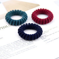 10 PCS/Lot bandes de cheveux élastiques velours spirale forme queue de cheval supports cheveux cravates gomme élastique cheveux corde téléphone fil
