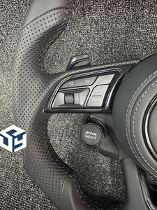 Volante de Cuero de Alta Calidad para <span class=keywords><strong>Audi</strong></span> A3 A4L A5 A6L A7 A8 Q2 Q3 <span class=keywords><strong>Q4</strong></span> Q5 Q7 Q8 TT R8 RS7, Volante de Fibra de Carbono - Product Image 3