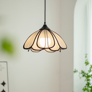 Cream Colored Petal Pendant <b>Light</b> E27 Led Single Head Round <b>Chandelier</b> For Home Dining Living Bedroom Study Nordic Minimalist - Product Image 1