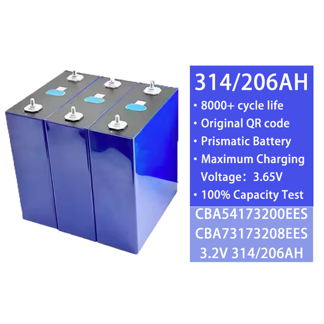 High Energy Density 8000 Cycles 314Ah LiFePO4 Prismatic Lithium Ion Battery Cell Industrial ESS Safety Cabinet for Solar