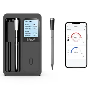 2 Probes Bluetooth Outdoor Cooking Thermometer Digital Wireless Meat Thermometer