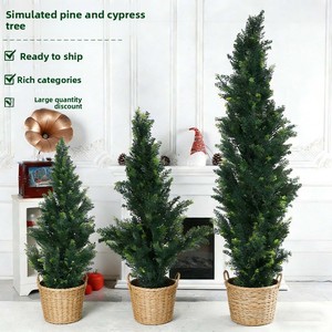 Plantes artificielles, arbres artificiels, imitation pin, cyprès, <span class=keywords><strong>sapin</strong></span> <span class=keywords><strong>de</strong></span> Noël, décorations, plantes vertes en pot, décoration intérieure - Product Image 1