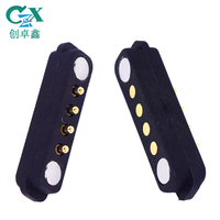Konektor Pin Pogo Magnetik Listrik 12mm 2 3 4 5 6 7 8 9 10 Pin dengan Konektor Magnetik Ear dan Kabel USB