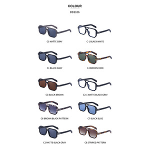 Gafas de Sol con Marco Cuadrado ZS-DB1106, Lentes de PC con Protección UV400, Unisex, Estilo Instagram, Modernas, Transmisión de Clase 2 - Product Image 5