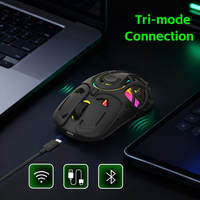 OEM Mouse Gaming nirkabel, tetikus Game kantor e-sport dapat diisi ulang Mode Tri ringan