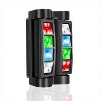 Luces Móviles Spider Beam para DJ, 8 LED de 3W RGBW, Iluminación Estroboscópica DMX512, Control por Sonido, Luz de Escenario para Fiestas, Bodas, Bares