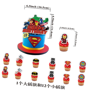 <span class=keywords><strong>Spiderman</strong></span> Super Hero A venger Cake Topper niños Feliz cumpleaños pastel Decoración Accesorios inserción para bebé niño regalos - Product Image 1