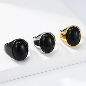 <span class=keywords><strong>Bague</strong></span> en acier inoxydable plaqué or Tempusort Fashion Jewelry avec pierre œil <span class=keywords><strong>de</strong></span> <span class=keywords><strong>tigre</strong></span> ovale noire <span class=keywords><strong>pour</strong></span> <span class=keywords><strong>homme</strong></span>, cadeau d'anniversaire - Product Image 2