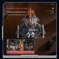 Hamaileon 3D Ahşap Yapboz Bilim Kurgu Uzay Savaş Gemisi Explorer01 Uzay Aracı Kiti LED Motor Işıltılı Masa Dekoru Erkekler İçin Hediye Bilim Kurgu Hayranları