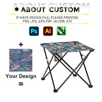 Table de camping pliante personnalisable avec logo, chaises portables en tissu Oxford, table de pique-nique promotionnelle d'extérieur avec porte-gobelets pour camping, plage, barbecue