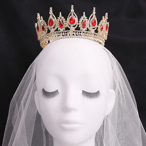 Diadème <span class=keywords><strong>de</strong></span> <span class=keywords><strong>reine</strong></span> en cristal <span class=keywords><strong>de</strong></span> luxe baroque, couronne complète ronde pour femmes - Product Image 4