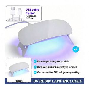 Kit de fabrication de pendentifs en résine DIY, bijoux faits main de Noël, résine UV transparente, lampe LED, moules en silicone, fleurs en feuille de paillettes - Product Image 5