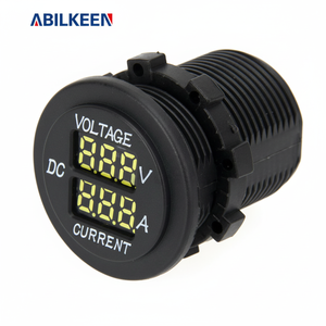 Voltímetro digital dual Abilkeen de 120V CC con pantalla LED para medir voltaje y corriente en baterías de automóviles. - Product Image 1