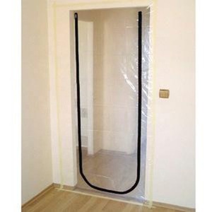 Porte à fermeture éclair en plastique souple PE étanche à l'humidité Protection contre la poussière Moulage par soufflage <span class=keywords><strong>Film</strong></span> étirable Transparent 1.2m X 2.2m pour usage domestique - Product Image 1