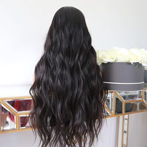 Vente en gros Grade 12A Off couleur noire vague de corps vierge cuticule aligné cheveux humains U partie <span class=keywords><strong>V</strong></span> partie sans dentelle perruques pour les femmes - Product Image 3