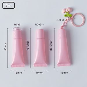 หลอดบีบพลาสติกแบบมีฝาเกลียวขนาด 8 มล. 15 มล. สำหรับบรรจุภัณฑ์เครื่องสำอางพร้อมพวงกุญแจสำหรับลิปกลอส รับทำโลโก้ตามสั่ง MLM Low Moq - Product Image 3