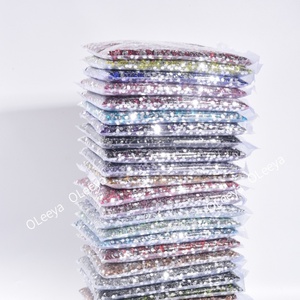Oleeya Factory Emballage en gros 2mm 4mm Strass en résine non thermocollants à fond argenté aux couleurs éclatantes pour artisanat et bricolage - Product Image 2