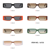 Lunettes de soleil rectangulaires rétro Eyewear 16735, design vintage de luxe 2026 pour hommes et femmes
