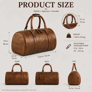 Bolsa de Viaje Vintage Marrón, Bolsa de Fin de Semana con Aspecto de Cuero PU Personalizada, Bolsa de Equipaje de Gran Capacidad para Hombre, OEM ODM - Product Image 3