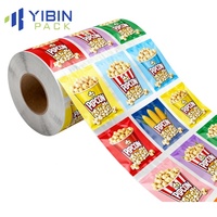 Rouleau de film d'emballage en plastique d'aluminium laminé de stock d'usine pour gaufrettes de noix de coco/chips/collation/impression personnalisée de biscuits