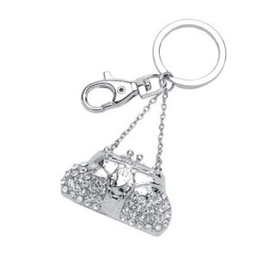 Portachiavi in Cristallo con Strass e Charm Argentato per Donna, Accessorio di Moda - Product Image 1