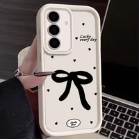 Coque de protection souple antichoc noire en forme de nœud BAILI pour Samsung Galaxy A16 A15 A55 A56 S25 Plus S24 FE S23 Ultra
