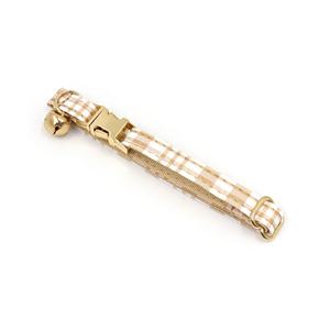 La mayoría de los productos de venta en 2025, collares de gato personalizados, estampado de patrón, abalorio de Mascota para collares, hebilla de Metal, <span class=keywords><strong>Collar</strong></span> de cuello de gato de poliéster a cuadros - Product Image 3