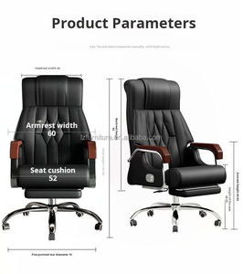 Silla de Oficina Ejecutiva Moderna de Alta Calidad, Ergonómica, Contemporánea, de Cuero y Espuma, para Uso en Escuelas y Hoteles, con Base de Aluminio y Altura Ajustable - Product Image 4
