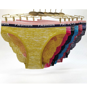 Bikini de algodón de corte bajo para mujer, bragas de red de encaje de lujo, ropa interior Sexy de cáñamo a la moda para adultos - Product Image 6