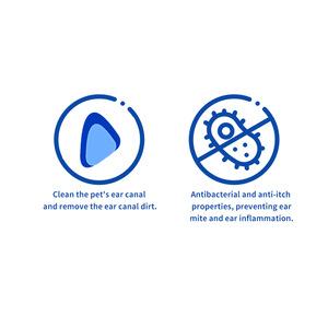 محلول تنظيف أذن الحيوانات الأليفة للكلاب والقطط سعة 110 مل من Make Easy OEM ODM لإزالة العث والشمع وتخفيف الحكة والتهابات الأذن - Product Image 2
