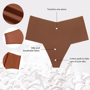 DGCHIC Logotipo personalizado Ropa Interiores Bragas <span class=keywords><strong>Por</strong></span> Mayor Corte láser Seda de hielo Sin costuras Cintura media Bikini Bragas Hipster - Product Image 4