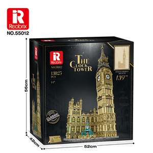 Reobrix 55012, la Torre del Reloj, Modelo Arquitectónico Gigante de 13825 Piezas con 4 Relojes Automáticos en Movimiento y Detalles Pintados con Spray Especial - Product Image 4