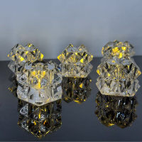 Bougie électronique sans flamme à LED facettée en forme de diamant, blanc chaud, pour décoration de table et festivals, vente en gros usine